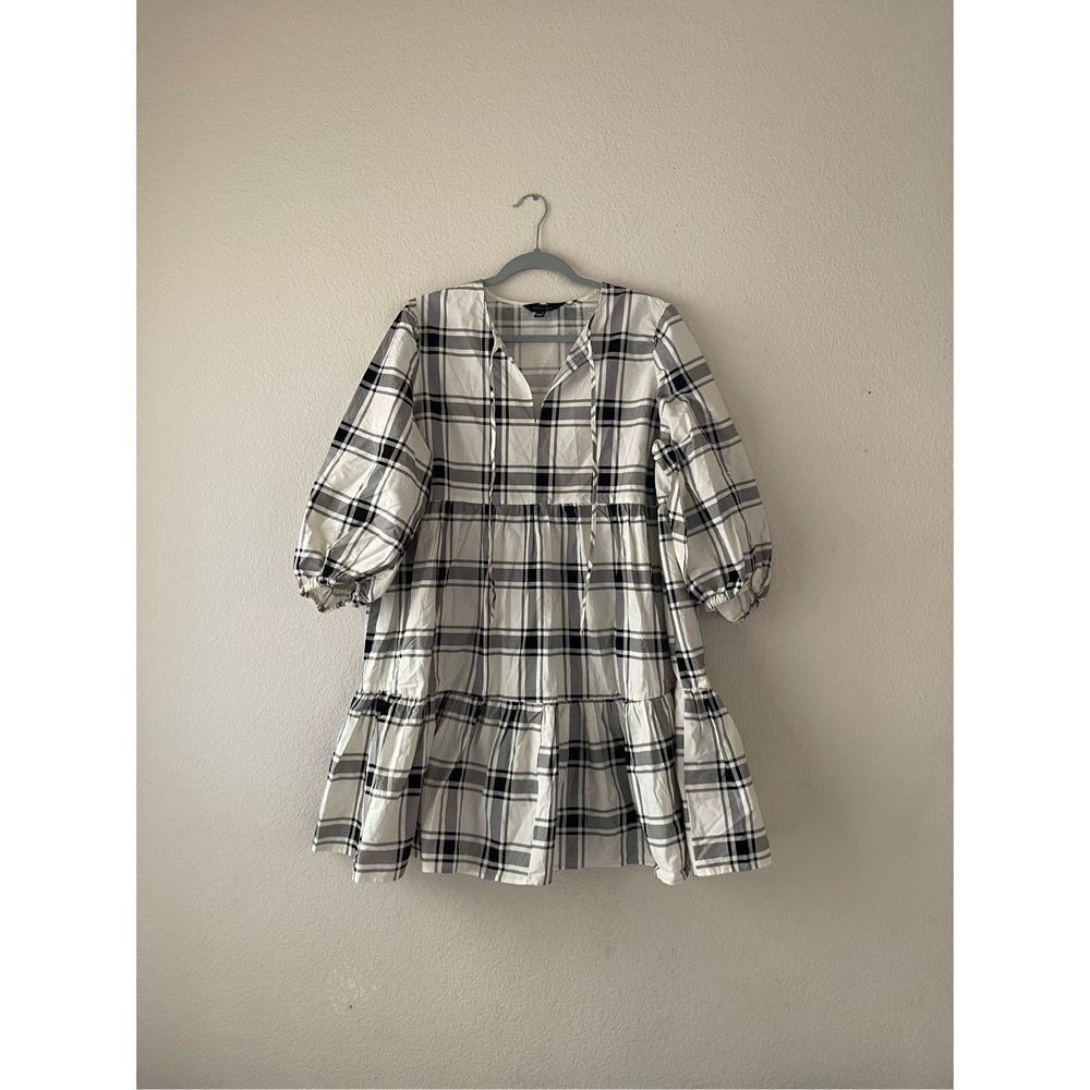 Never worn ASOS plaid tiered dress